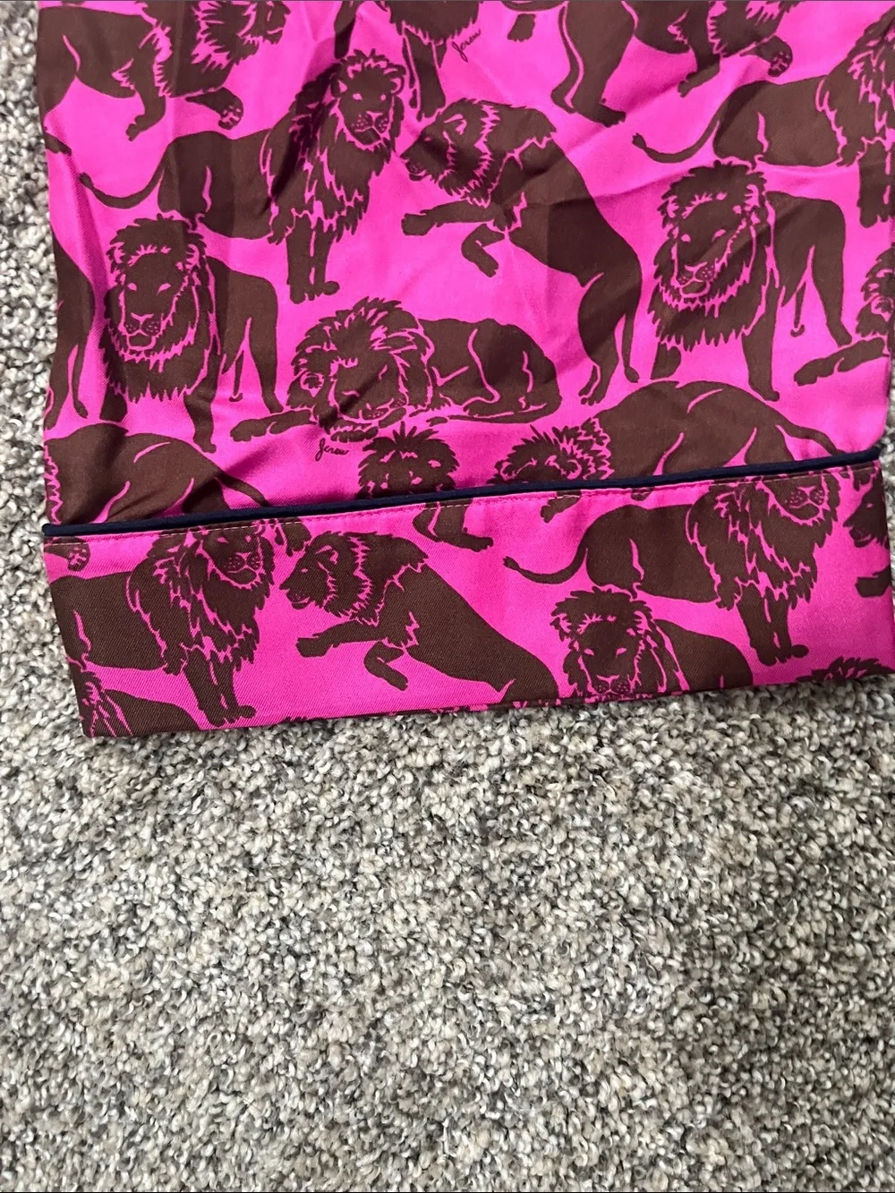 J. Crew Hot Pink and Brown Lion-Print Lounge Pants